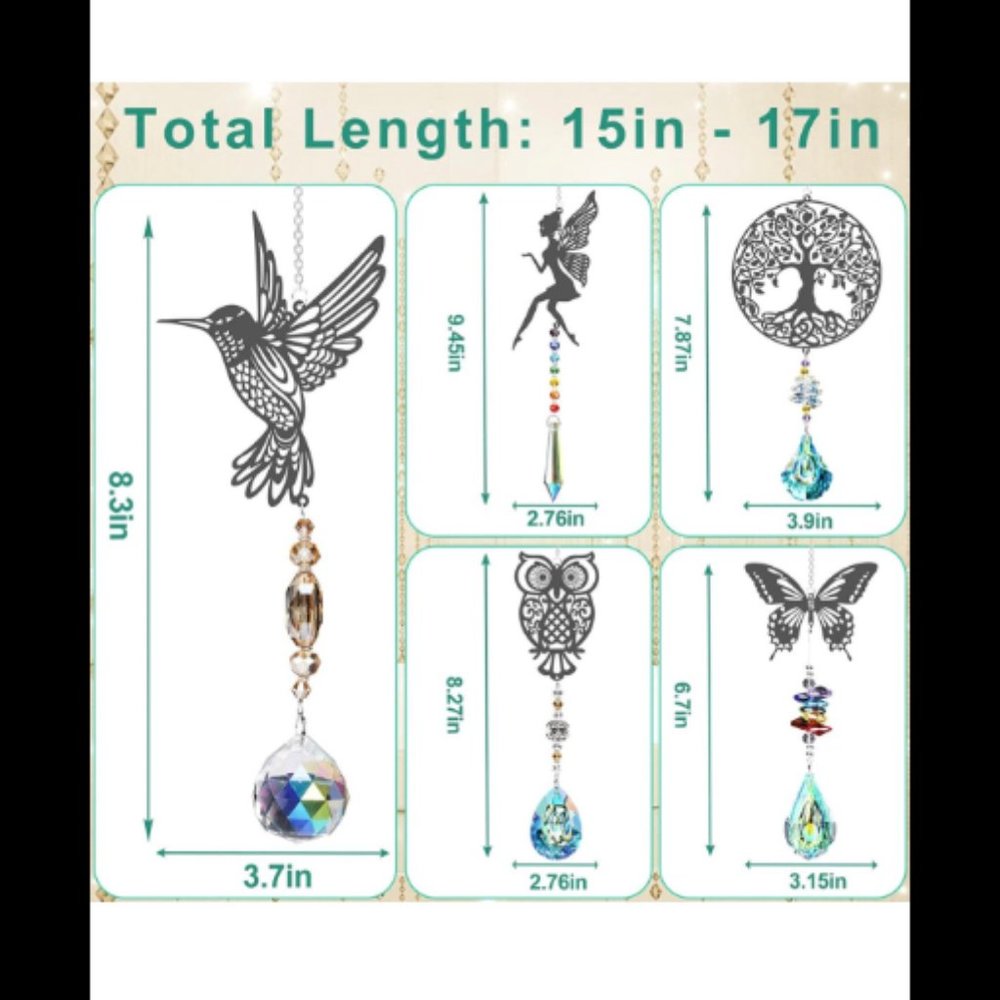 Metal Chakra Crystal Suncatcher - Picture 2 of 3